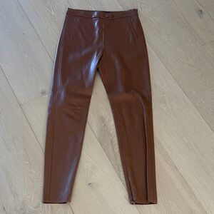 Zara Women's Brown Leather Skinny Pants